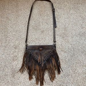 Leather Tassel shoulder bag